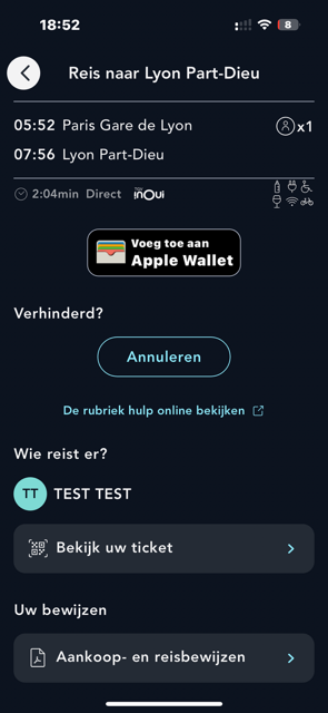 Een treinticket ruilen of annuleren